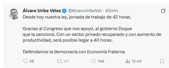 Franzurro's tweet photo. .@AlvaroUribeVel saca pecho por reducir la jornada laboral, apropiándose de una lucha histórica del movimiento obrero. Es muy fácil jugar al salvador en 2021 devolviendo unas horitas, cuando con la Ley 789 de 2002 nos robó el recargo nocturno desde las 6pm, los dominicales y las indemnizaciones. No es "economía fraterna", es devolver migajas de lo que ya nos había quitado.