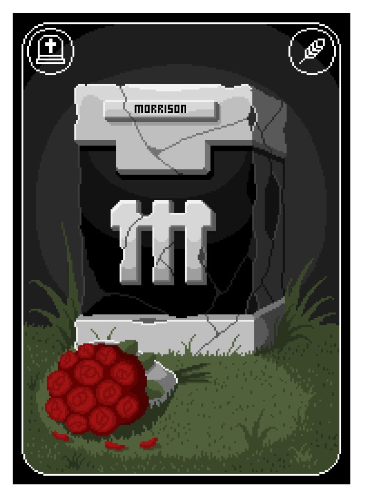 BLACKSMOoORF's tweet photo. Cuando un integrante cae en combate se le hará un entierro digno de su lucha y valentía, recemos por Morrison mdfknsss! #gravestone #lapida #entierro #die #battle #card #game #pixelartㅤㅤㅤㅤ https://t.co/hyGXX4qzdg