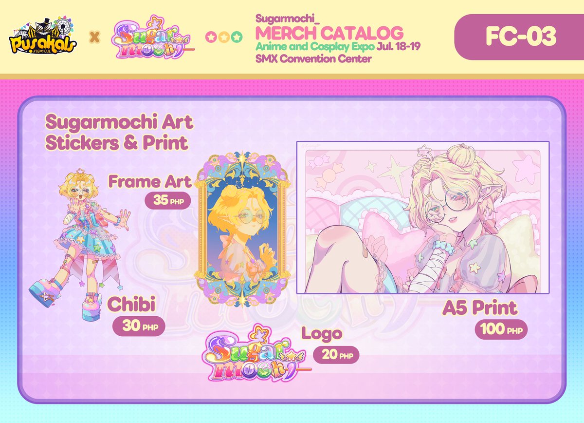 _sugarmochi's tweet photo. ଘ(˵╹-╹)━☆⋆ ˚｡⋆୨୧˚　˚୨୧⋆｡˚ ⋆ 

Hello everyone!!!! I am going to be selling little drawings I did and art of my OC on ACX this coming weekend with friends~ 

I hope you come visit us at our booth at FC-03 and say hello!!! I may or may not be there.

Also here's my merch catalog ✩₊˚.⋆☾⋆⁺₊✧