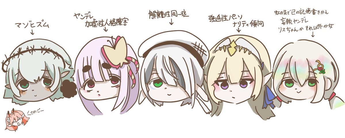 np_np111's tweet photo. メンテ&amp;PremierSeries待ちお絵描き🧚‍♀️

いつもお世話になりつつお前ら大丈夫か？となる大好きなエルフクラス、全員精神は少しおかしい印象🫶

みんな違ってみんないい^_^ https://t.co/KcuOeSOkxO
