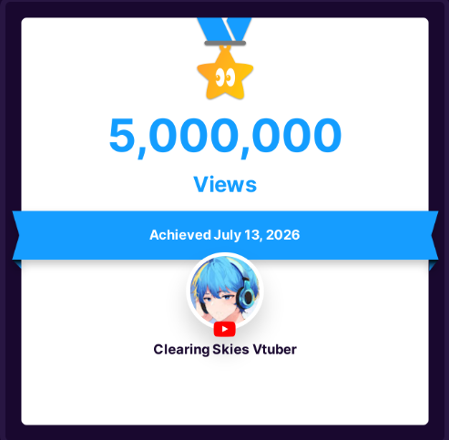 clearingskiess's tweet photo. Thank you all so much for the 5 million views 😭I'm so glad I became a vtuber and met so many amazing people. I don't regret it one bit even if it may have led to an extra cup of coffee because I'm staying up late video editing. https://t.co/I5fq29RKja