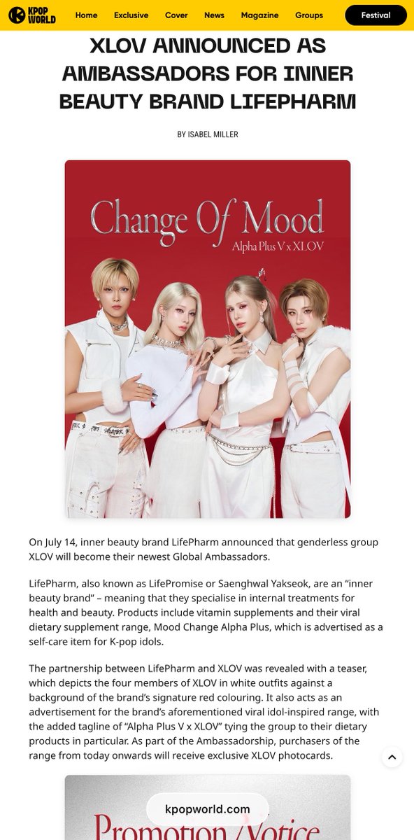 sst_blingbling's tweet photo. #XLOV 🌍 Overseas K-pop Media Coverage
[News] 📰 KPOPWORLD | July 15, 2026
Author: Isabel Miller
🔗 https://t.co/SWiKtkOlYI

‘XLOV Announced as Ambassadors for Inner Beauty Brand LifePharm’

#XLOV #엑스러브
#LifePharm 
#WUMUTI #우무티 #RUI #루이
#HYUN #현 #HARU #하루 https://t.co/VTM3Ts0B7H