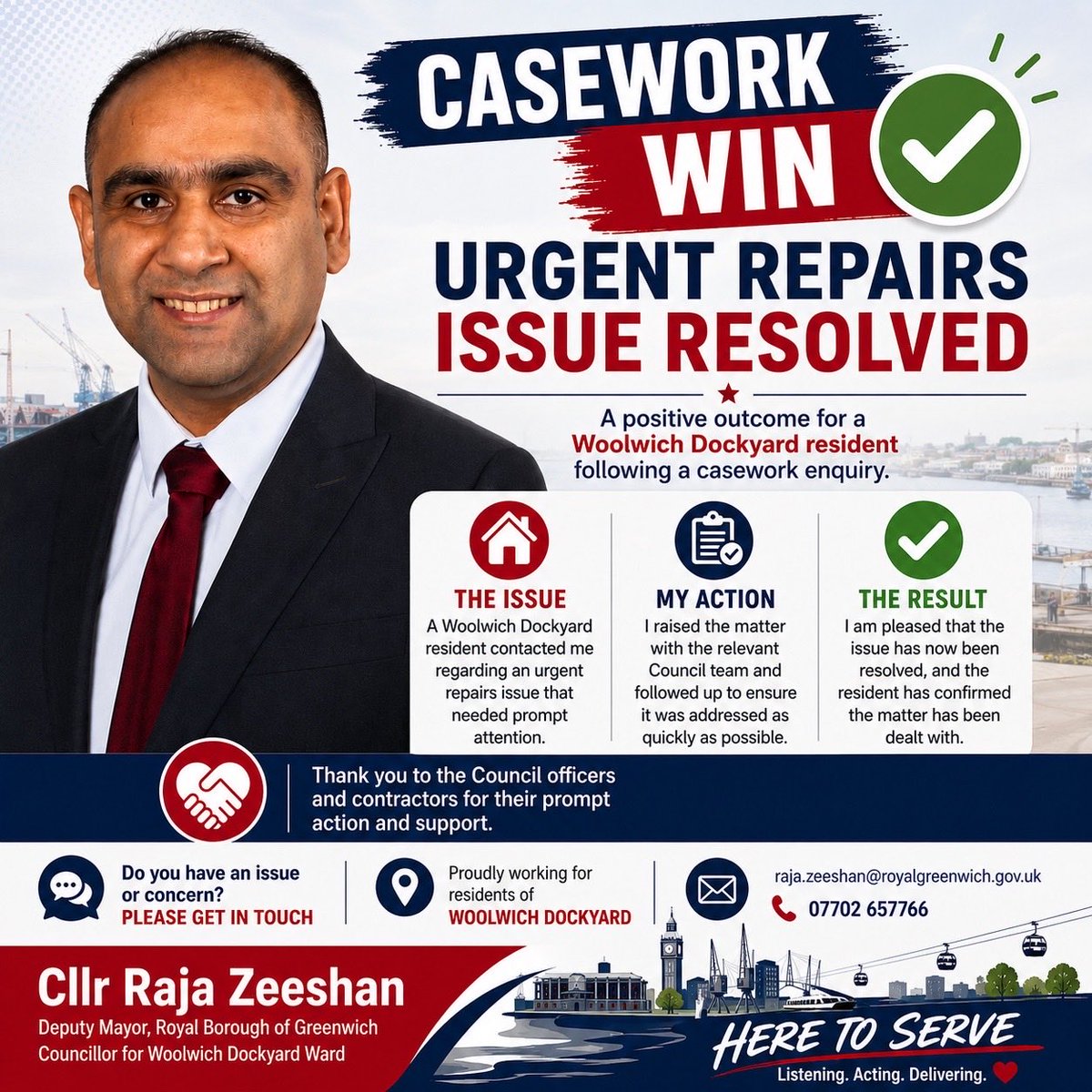 RajaZeeshan83's tweet photo. #WoolwichDockyard #CaseworkWin #HereToServe #RoyalGreenwich https://t.co/ZLNeNIYxfa