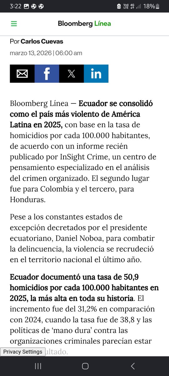 DavidVazqu3164's tweet photo. @Chris47989047 @ningiesbf1 Antes de hablar de inseguridad revisa la situación de tu país, ecuamono mononeuronal 😆😆 https://t.co/z7g9zUfak3