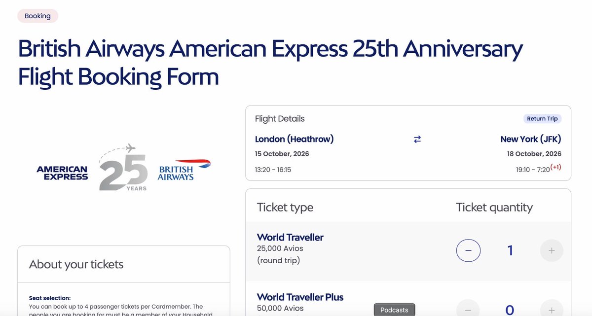 wellmadepoints's tweet photo. We actually managed to get through to book a ticket on the BA/Amex Avios-only NY flight... Until that was taken from us with another 404 error! https://t.co/1sr1uldKKH