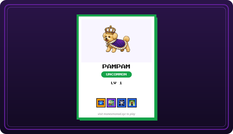 MonExMonad's tweet photo. @brando0114 @Moniggamonad perfect rip. 1 Uncommon, nothing escaped. Uncommon Pampam are the ones. 6 remaining. rest of the roster's waiting in game. (1/4 @ replies left today) https://t.co/NDGTKThu9Q