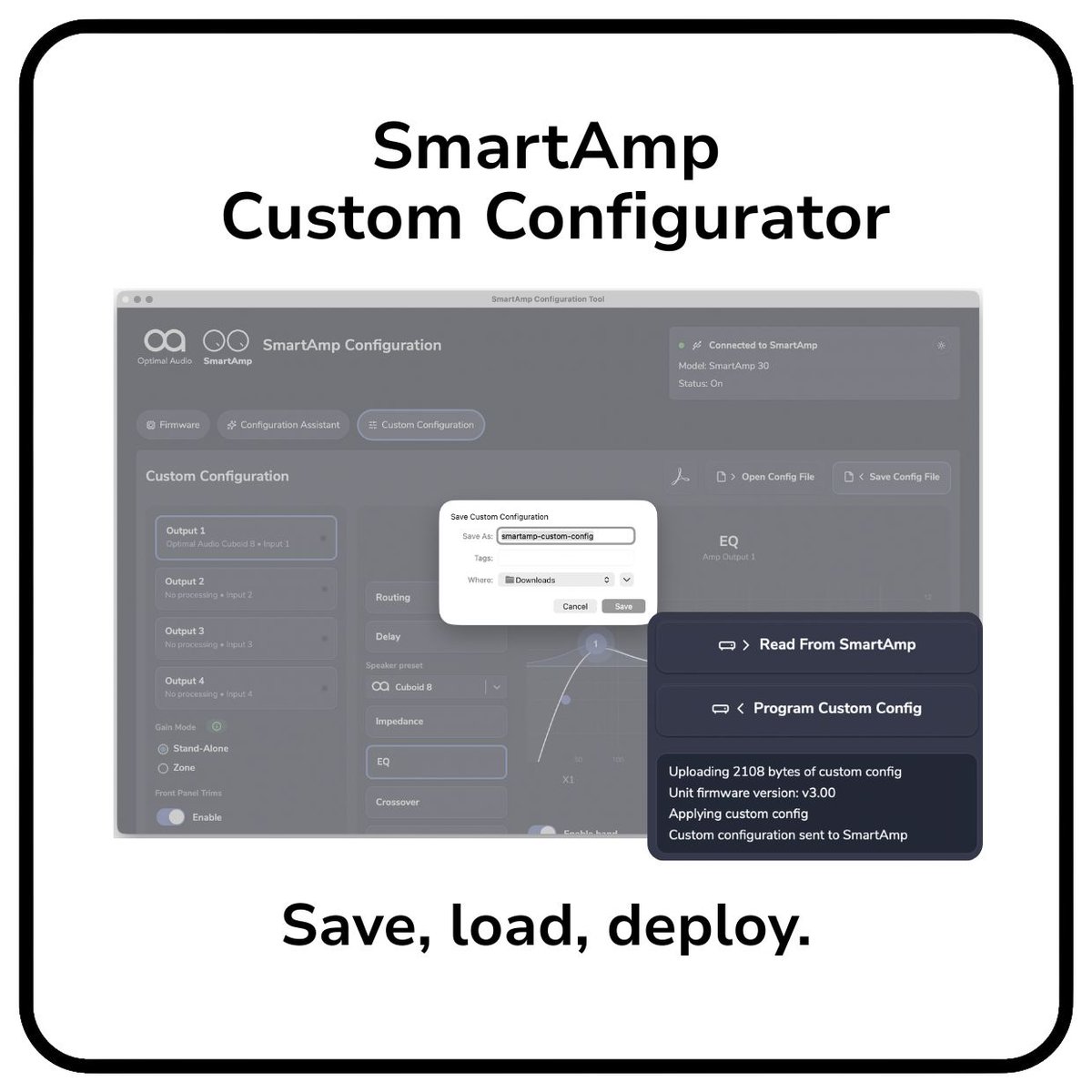 optimal_audio's tweet photo. Save it once. Use it everywhere. SmartAmp 3.0 shares complete amp configs and reads them back for servicing.
Download Now: https://t.co/GH6YR548Fi
#WeAreOptimalAudio #CommercialAudioDoneDifferently #ProAV #AVTweeps https://t.co/5IUTG9U10W