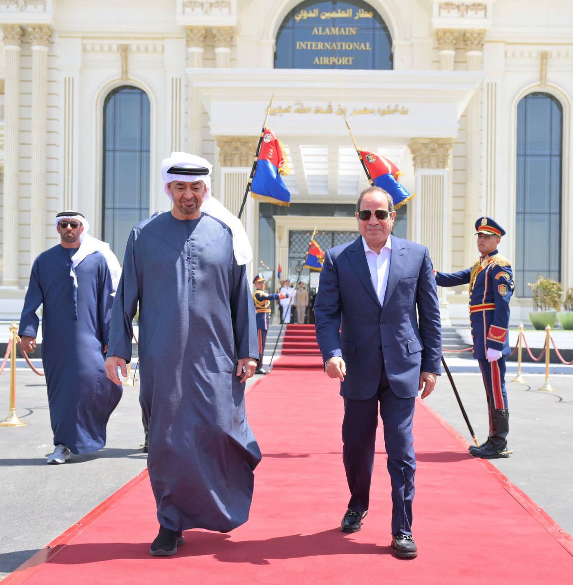 suhail60's tweet photo. رئيس الدولة يغادر العلمين في ختام زيارته لمصر وكان في وداعه الرئيس المصري فخامة عبدالفتاح السيسي https://t.co/1A2FQdOIk0