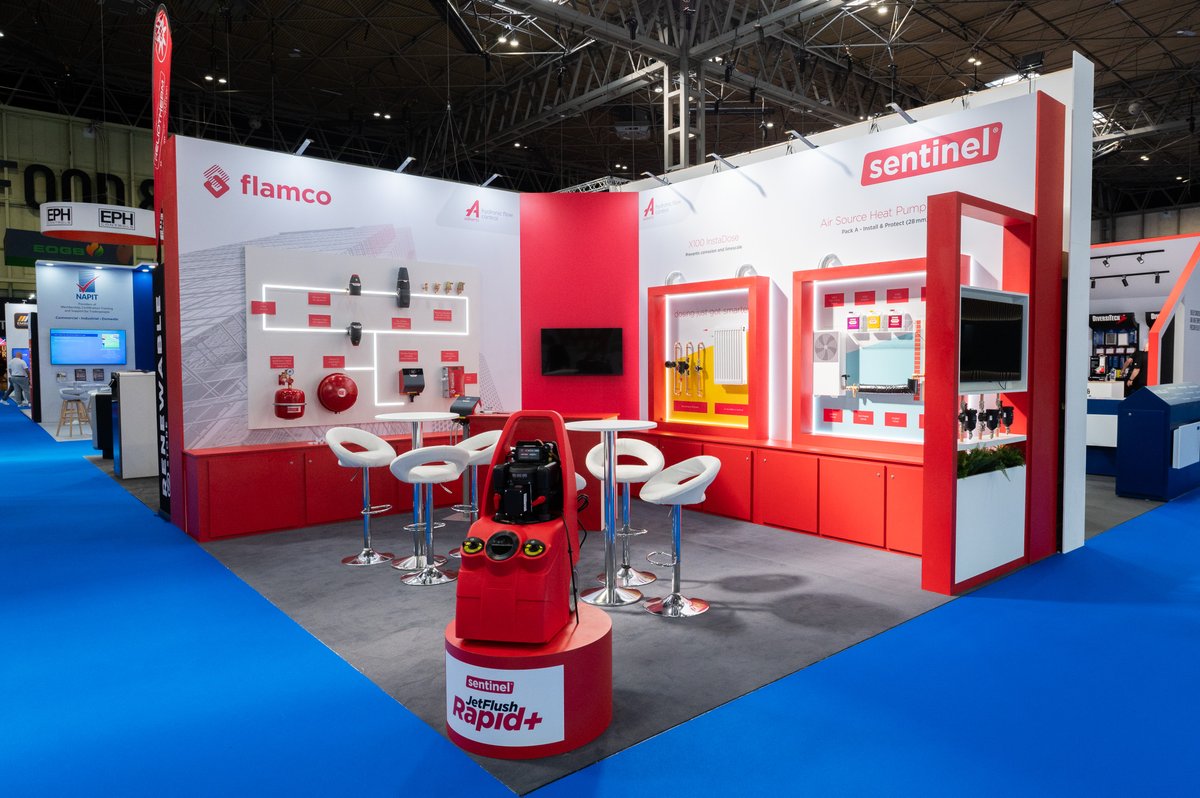 RHDisplays's tweet photo. 💡 Bespoke product displays that make an impact.

At the InstallerSHOW Birmingham, we worked with Knight Live &amp; Sentinel Performance Solutions Ltd - Part of Aalberts hydronic flow control to create a stand that put their products firmly in the spotlight. https://t.co/cLZT7l5C2T