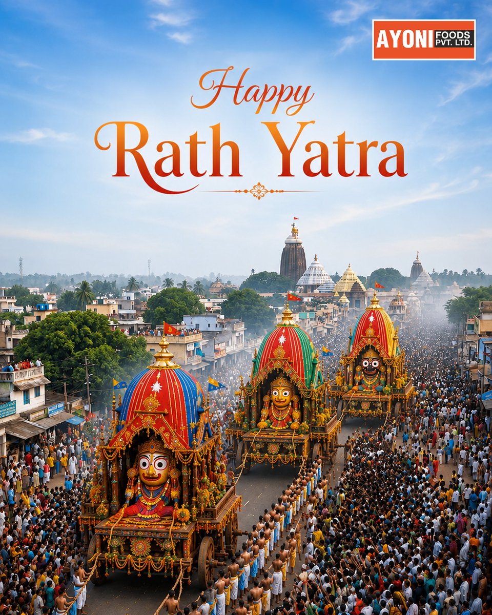 sloopynoodles's tweet photo. Wishing you peace, prosperity, and a blessed Rath Yatra from the family of Ayoni Foods! ✨🚩

[Rath Yatra, Jagannath, Jagannath Rath Yatra]

#Rathyatra #Jagannath #Sloopy #Leezy #Ayonifoods https://t.co/OIuOsNcd1O