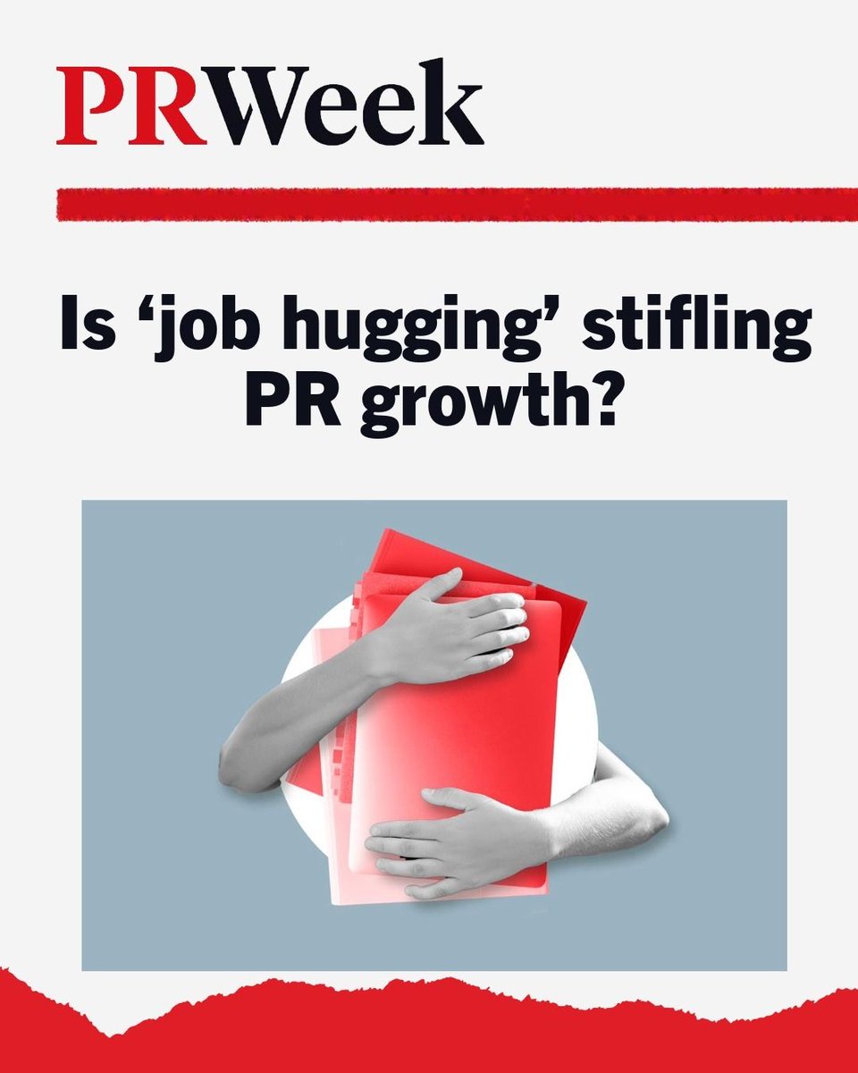 prweekuknews's tweet photo. The ‘job hugging’ phenomenon – of people clinging onto jobs – is a growing cause of concern for PR agency leaders and recruitment specialists alike. https://t.co/sLMo1TzkoE https://t.co/j5RrKjIdc8