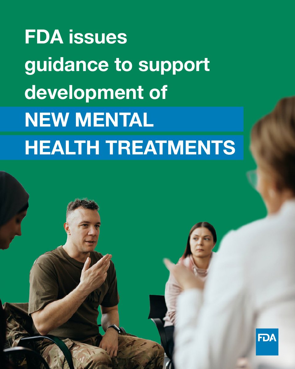 US_FDA's tweet photo. FDA's new guidance and MOU with @DeptVetAffairs on psychedelic drug development could open new doors for veterans battling PTSD. By supporting rigorous clinical research into psychedelic therapies, we’re helping advance potentially transformative treatment options for those who've served our country.
