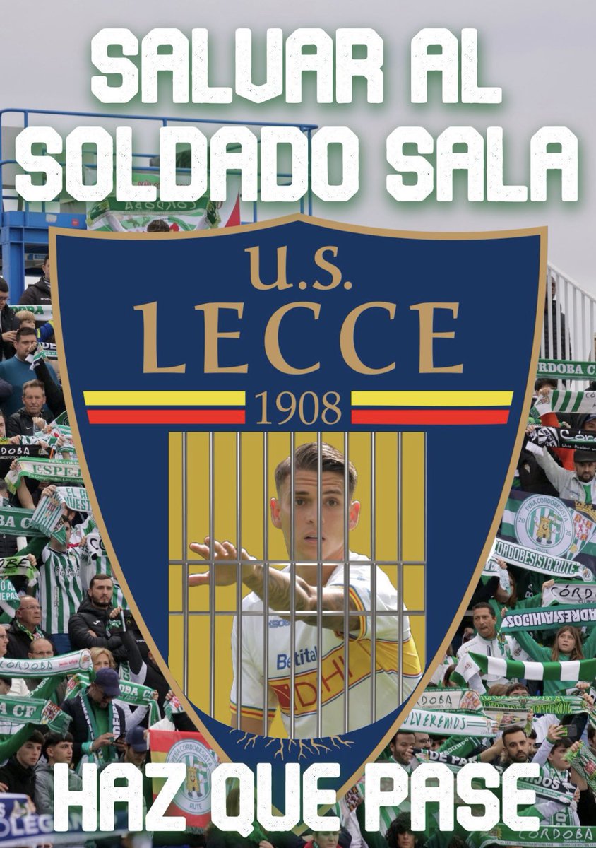 OscarGallegoA's tweet photo. @OfficialUSLecce Cededlo al Córdoba hombre!!!! Que aquí somos del Lecce desde pequeñitos! #FreeSala https://t.co/TVJOr1pa8Y