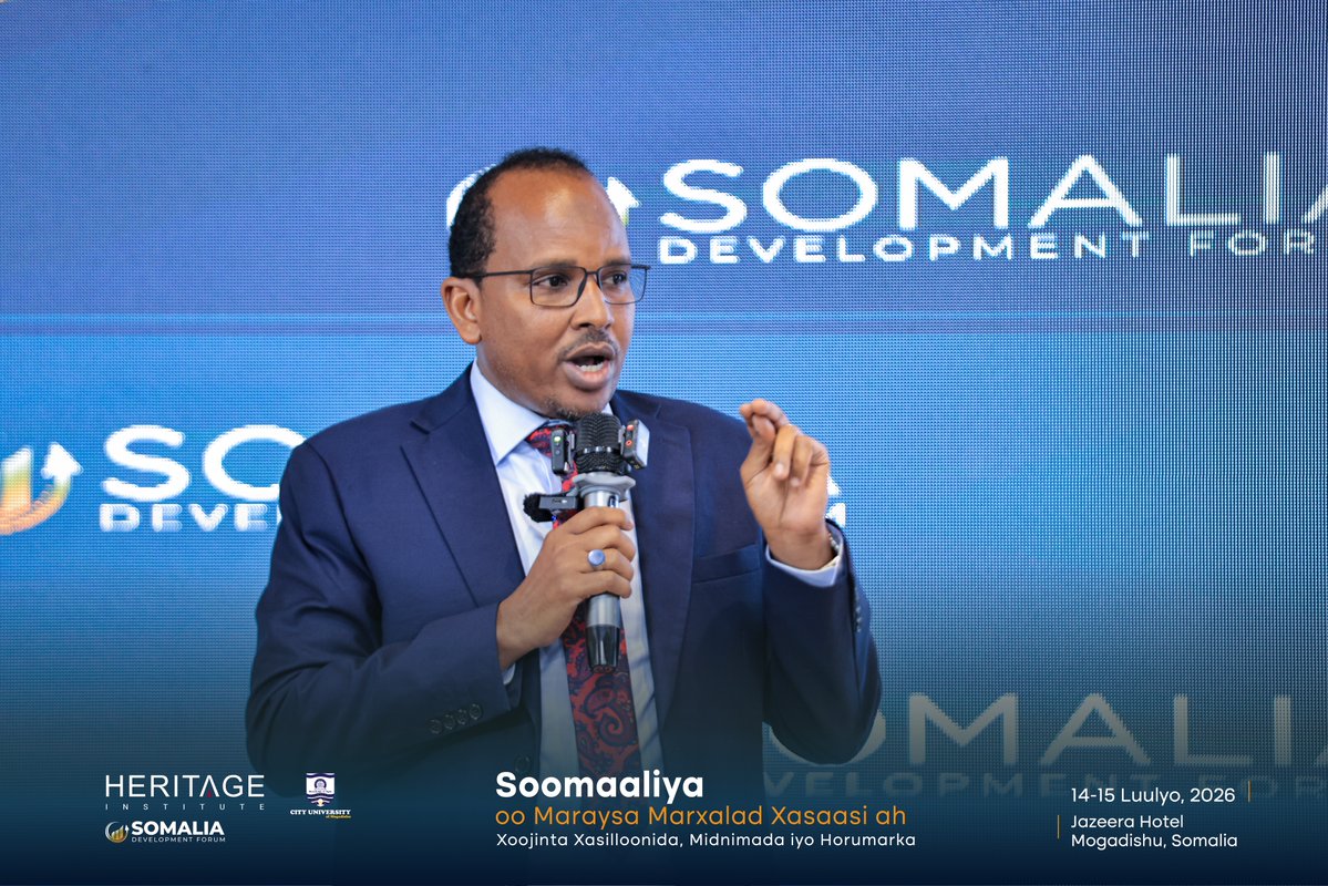 HIPSINSTITUTE's tweet photo. Dr. Mohamed Ibrahim Nor presented a paper at the Somalia Development Forum (SDF2026), titled: “Beyond Politics: Repositioning Climate Security and Food Security as the Foundations of State Resilience in Somalia.”

#HeritageForum #SDF2026 #Somalia #NationalDialogue https://t.co/3uAaP7DJtI