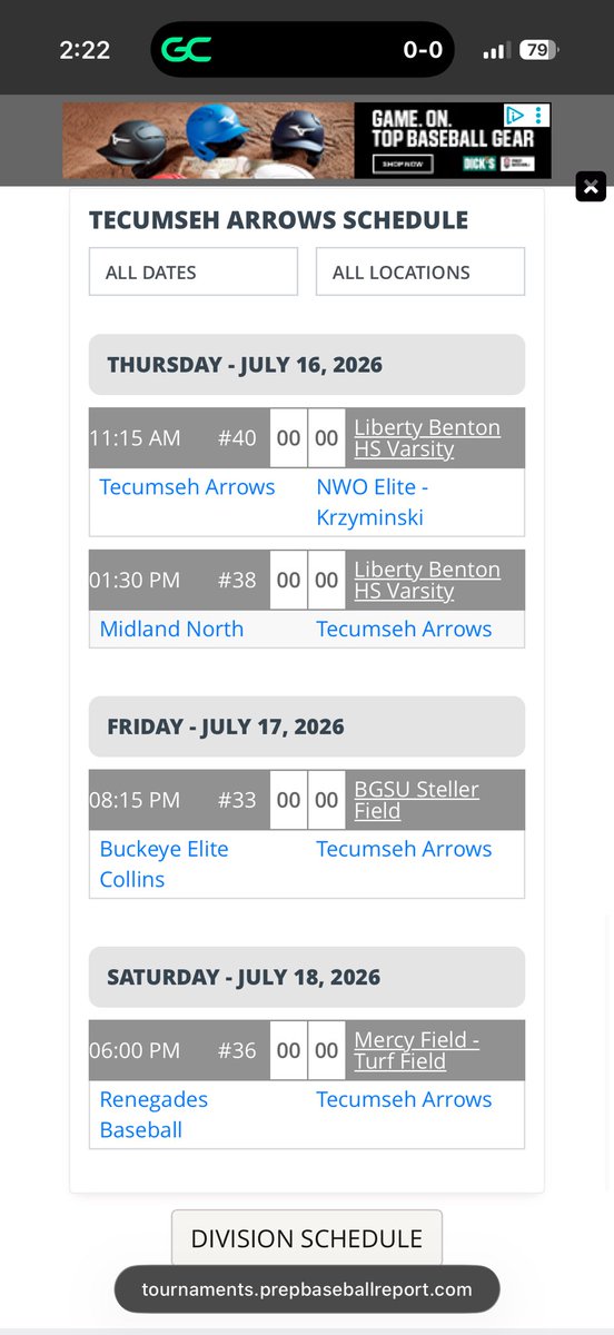 kylebarden42's tweet photo. Final tournament of the summer schedule at the PBR North Coast Classic! Come on out for some good baseball! 
@smendez_3 
@CoachGoodwinA 
@clamange 
@UOlivetBaseball 
@HuntSmith10
@PrepBaseballMI https://t.co/yV0Rw7hiwX
