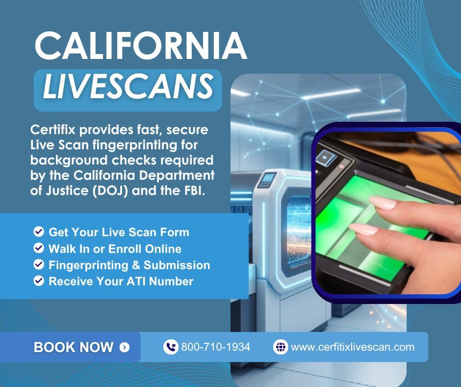 Certifix's tweet photo. Ever wondered how Live Scan fingerprinting actually works? 🔍

Live Scan is the digital fingerprinting system used for background checks required for jobs, licensing, and certifications — no ink, no mess, just a fast and secure electronic scan.

#certifixlivescan https://t.co/0BLSzlFX2i