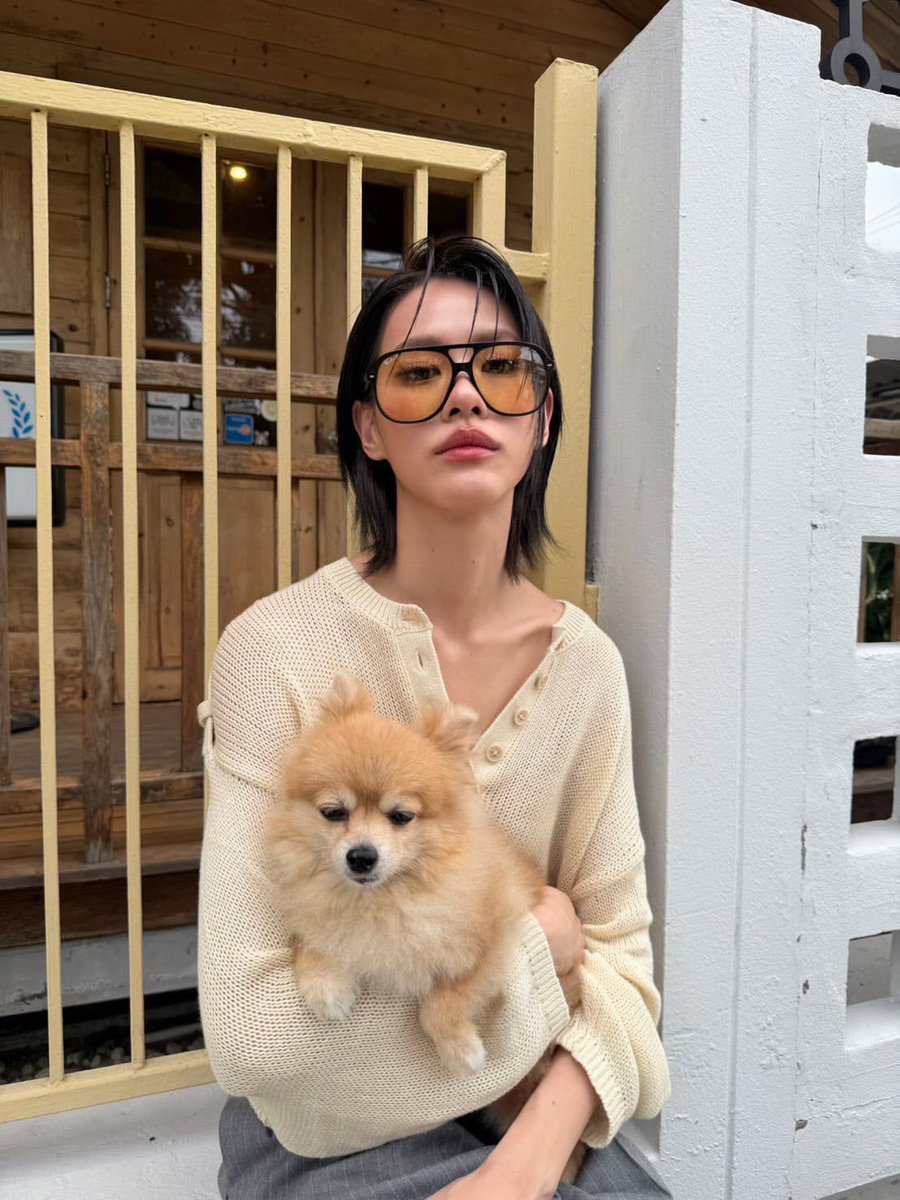 EmiBonnieTH's tweet photo. [📸] emiamily — IG Post Update (150726)

Classic mood on🤎🐶 with @.rayban A timeless frame for every moment with RB2198 BILLS ✨ 

#RayBan
#emiamily https://t.co/x18ehoSCh3