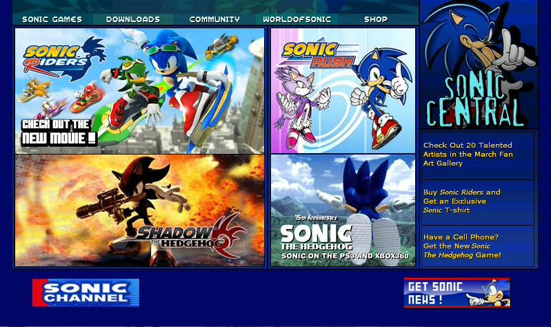 RicFromSSS's tweet photo. The Sonic Central website from the 2000s was special https://t.co/w2HRMTVk1g