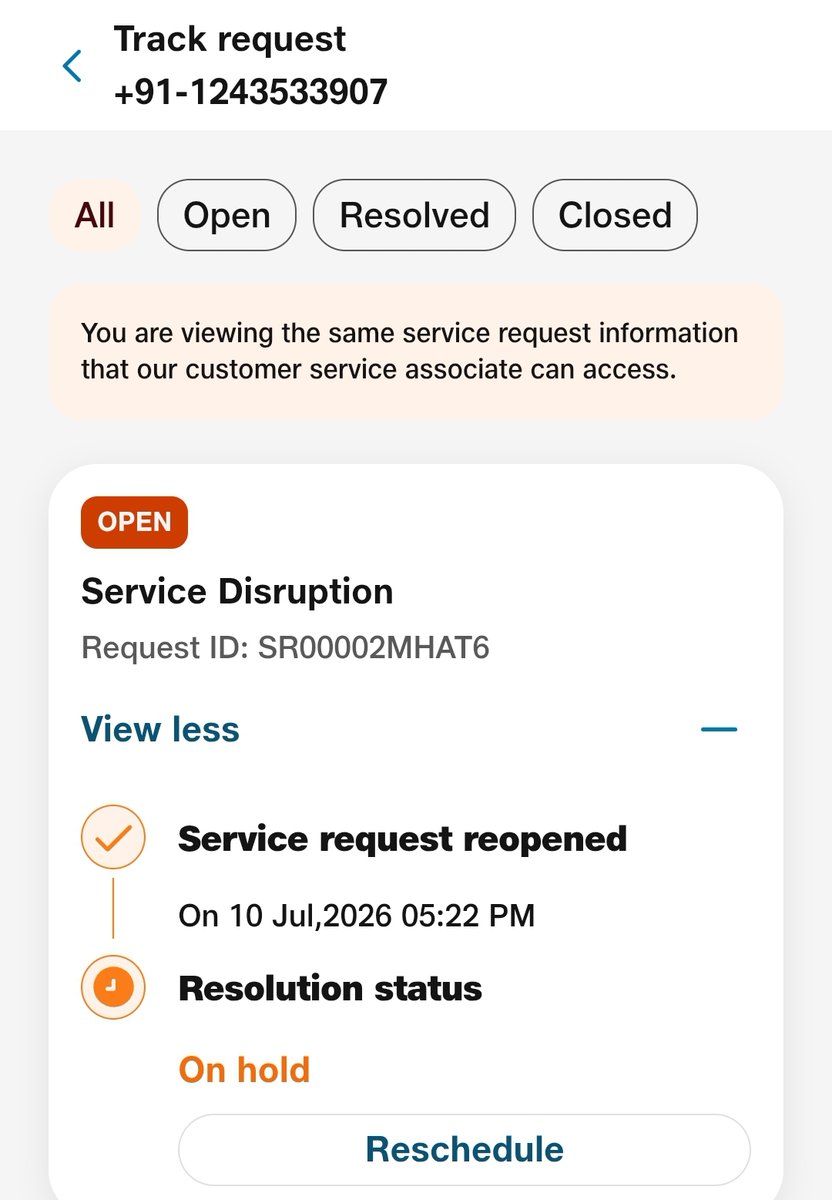 MunishGhanGhas's tweet photo. Day 6 of Internert not working. @JioCare @reliancejio @jio_fiber @JioHotstar 

Service request is still open since 10 July.

Pathetic Jio Fiber Services. https://t.co/JKcZMhtfet