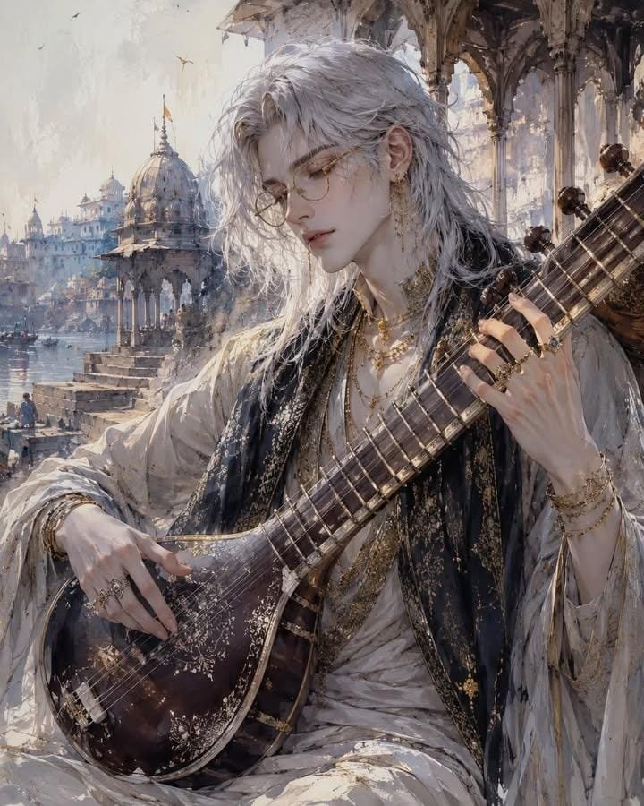 Ethereal Androgynous Musician Portrait