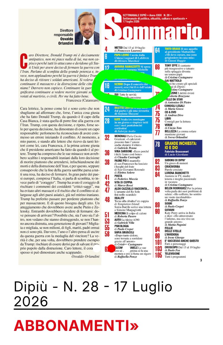 ciaosonoalexa's tweet photo. @BelloniRachele @mircooconlac @agentesegret4 in teoria si… la rivista dovrebbe uscire venerdì 17 luglio https://t.co/nbpGLZY8Sa