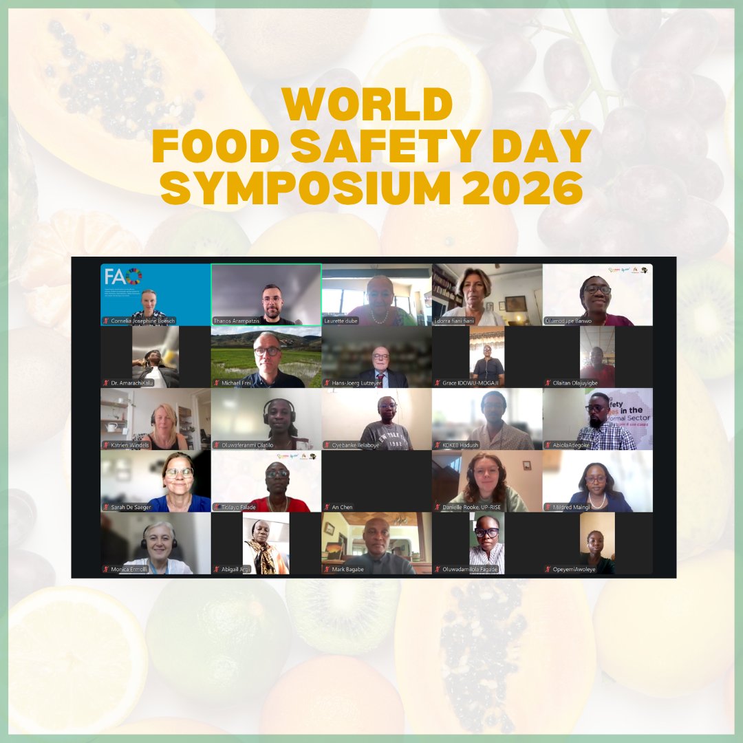 fs4africa's tweet photo. ✨On 8 July, #FS4AFRICA was pleased to take part in the virtual #WorldFoodSafetyDay Symposium 2026, dedicated to the theme “From Burden to Solutions”.
🤝Thank you to everyone who joined and contributed to this meaningful exchange.
#FoodSafety #FoodSystems #HorizonEurope https://t.co/mttselFS7o