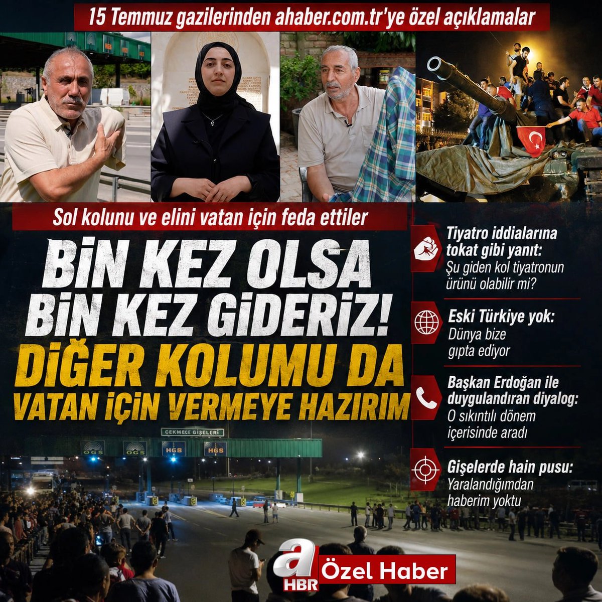 ahaber's tweet photo. Sol kolunu ve elini vatan için feda ettiler! 15 Temmuz gazileri https://t.co/86IBZFSng0'ye konuştu: Bin kez olsa bin kez gideriz
https://t.co/boB5b6rJws https://t.co/q9j74Cu0rd