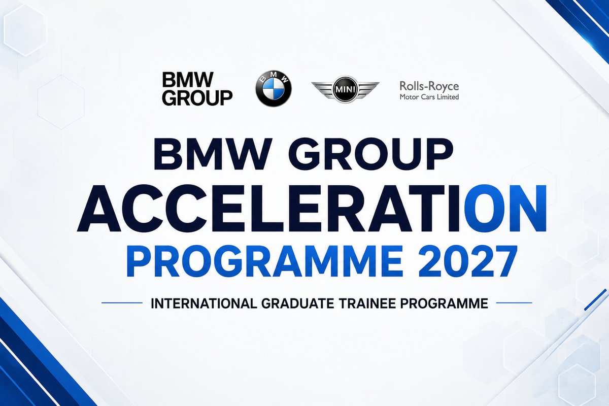 NaijaHood_Blog's tweet photo. BMW Group AcceleratiON Programme 2027 | International Graduate Trainee Programme
https://t.co/TXMNDyNev5 https://t.co/NLr8seaDrk