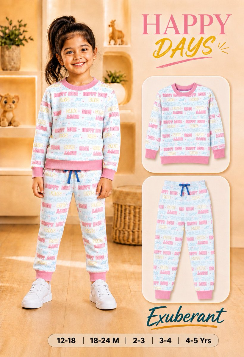 ShanthiSekarp's tweet photo. PREMIUM QUALITY ALL OVER PRINT KIDS SWEATSHIRT &amp; TRACK PANT

Brand - EXUBERANT

Style -  GIRLS FULL SLEEVE  SWEATSHIRT SET

Fabric -100% COMBED COTTON LOOPKNIT BIOWASHED 

GSM: 220-240 GSM

*Size -  12-18 M / 18-24 M / 2-3 / 3-4 / 4-5 Yrs*

*Price - 330+$*

*Minimum 2* https://t.co/thhvQea5xC
