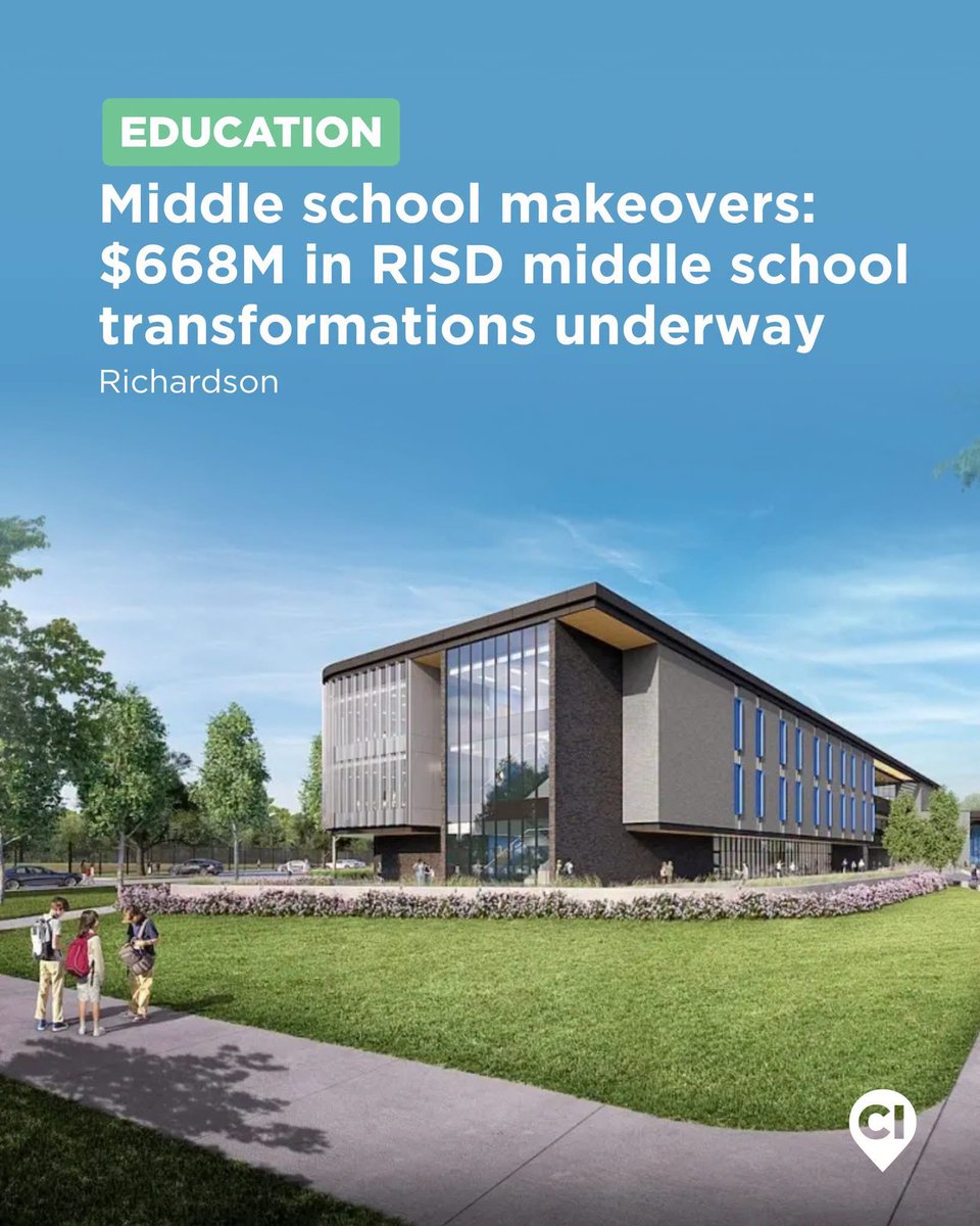 CoreyLFGREALTY's tweet photo. RISD to invest $668M in Middle school makeover. Great news for parents and kids in Richardson. #richardson #canyoncreek #schools #investment https://t.co/E7xFhmVzO9