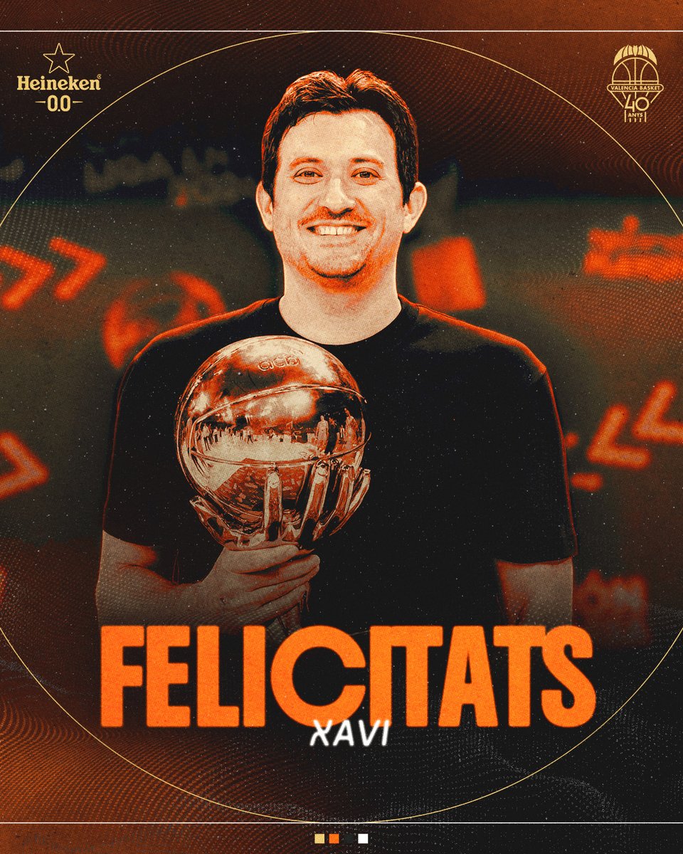 valenciabasket's tweet photo. 𝐅𝐞𝐥𝐢𝐜𝐢𝐭𝐚𝐭𝐬, @XaviAlbert4! 🧡

El nostre nou primer entrenador celebra hui el seu primer aniversari com a entrenador principal 👏

Que tingues un gran dia, Xavi! 🧡🥳 https://t.co/U54WfoCofi