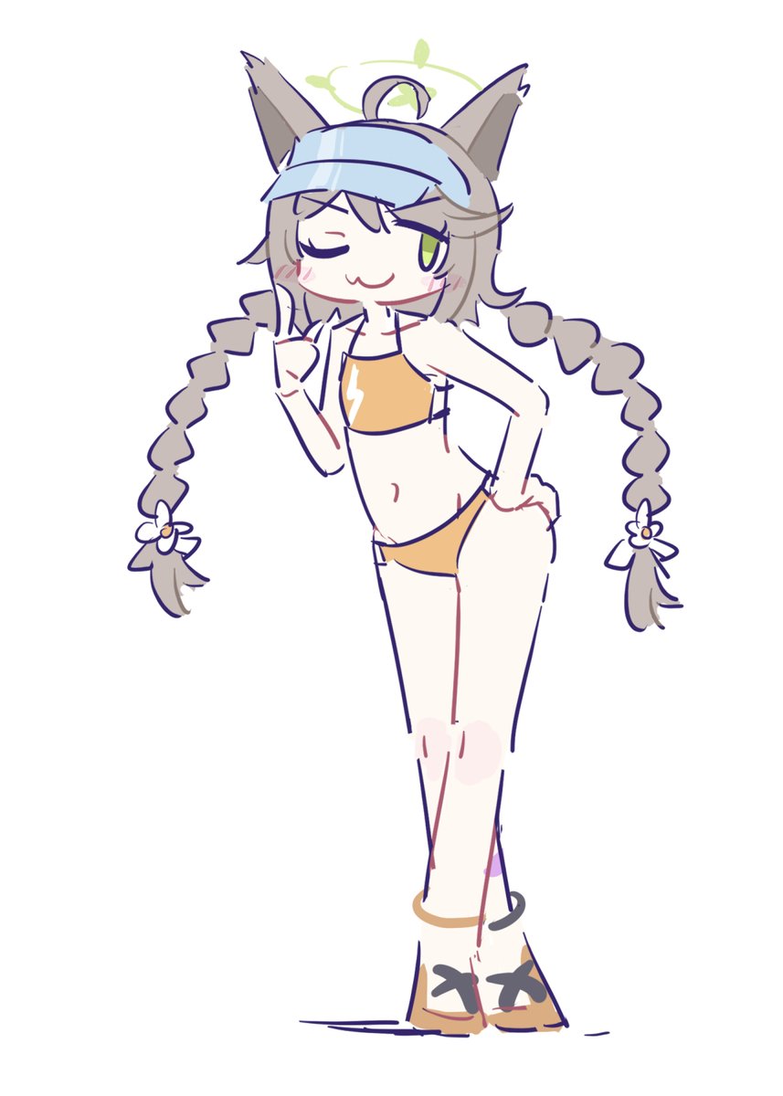 lunch_f's tweet photo. 練習で描いた水着オトギ
#ブルアカ #天神山オトギ https://t.co/mNaYUm7RuI
