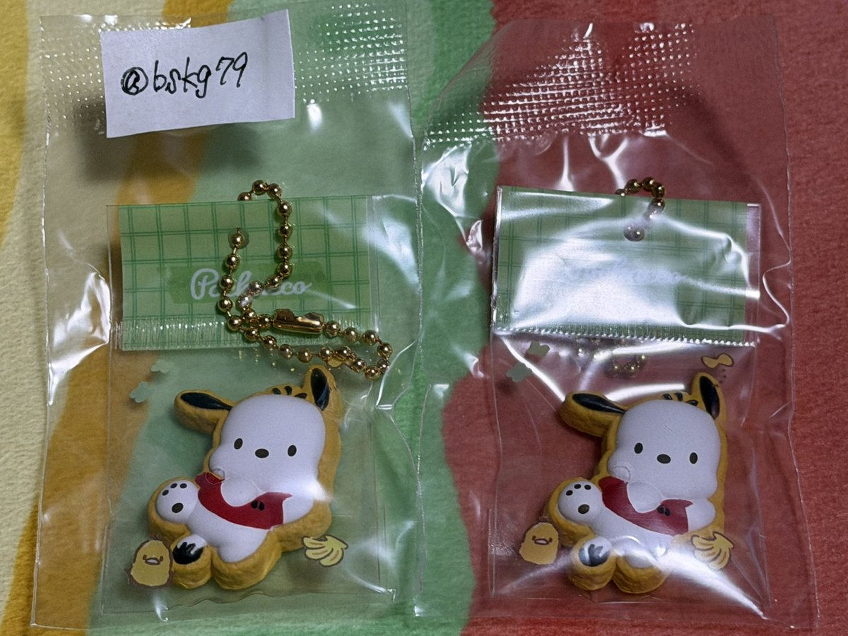 bskg79's tweet photo. 【交換】サンリオ クッキーチャームコット2 手作りおやつチャーム アイシングクッキー&amp;パッケージ

【譲】
ポチャッコ2

【求】
同種シナモン2個
異種シナモン2個

郵送📮または京都～梅田手渡し希望 https://t.co/K64GH3sGlj