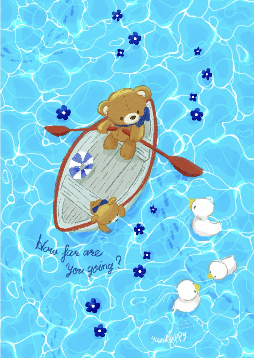 yuzuhappyminne's tweet photo. 暑いっ！🔥
気持ちだけでも涼しくなりたい🛟

#イラスト #テディベア https://t.co/eCGsvV4uNV