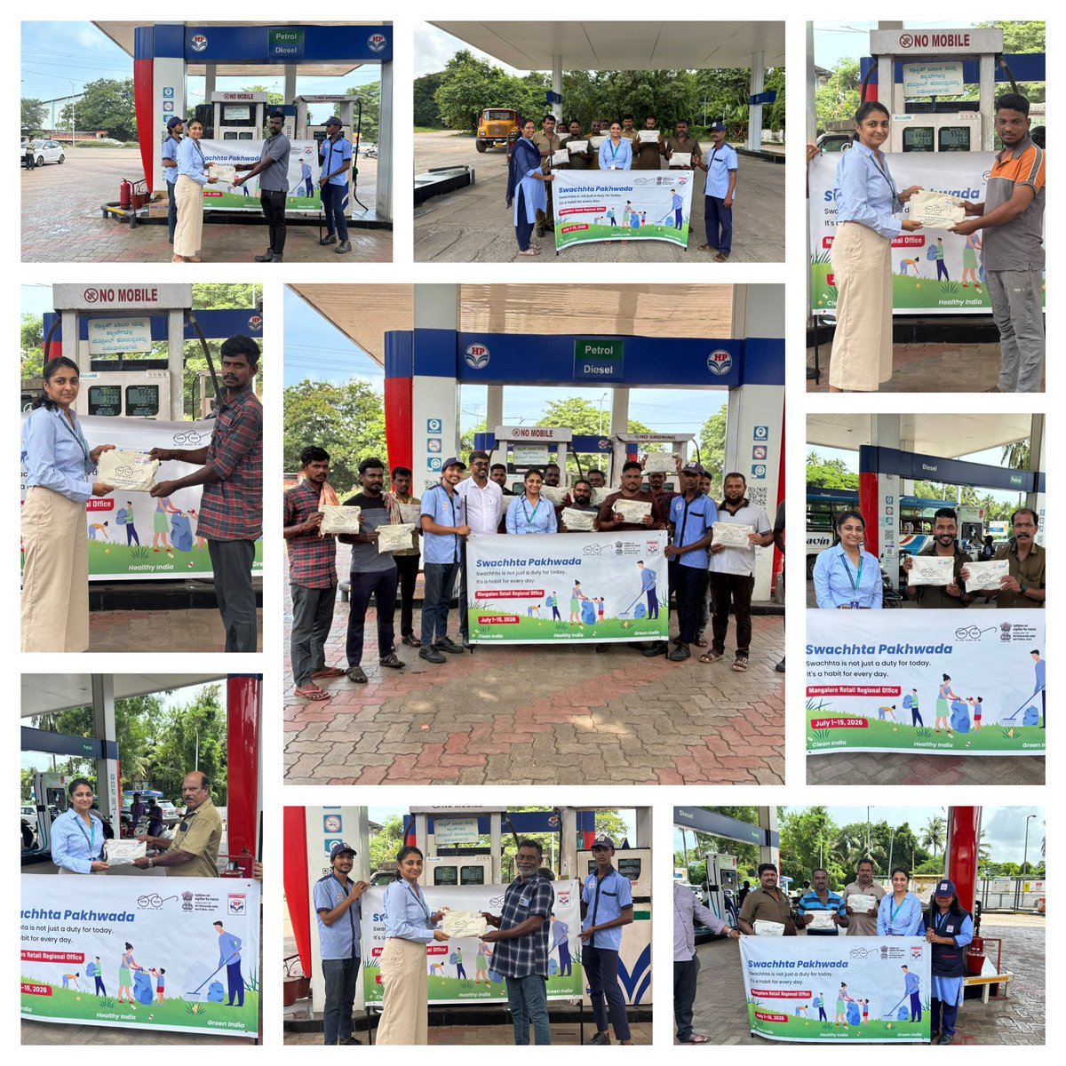 HPCL_MRRO's tweet photo. As part of Swachhata Pakhwada, hygiene kits were distributed to truck and bus drivers across the Mangalore Sales Area, promoting personal hygiene and supporting the vision of a cleaner, healthier India. 🚛🧼🇮🇳

#SwachhataPakhwada #SwachhBharat #HPCL https://t.co/EOGZIGQCh6
