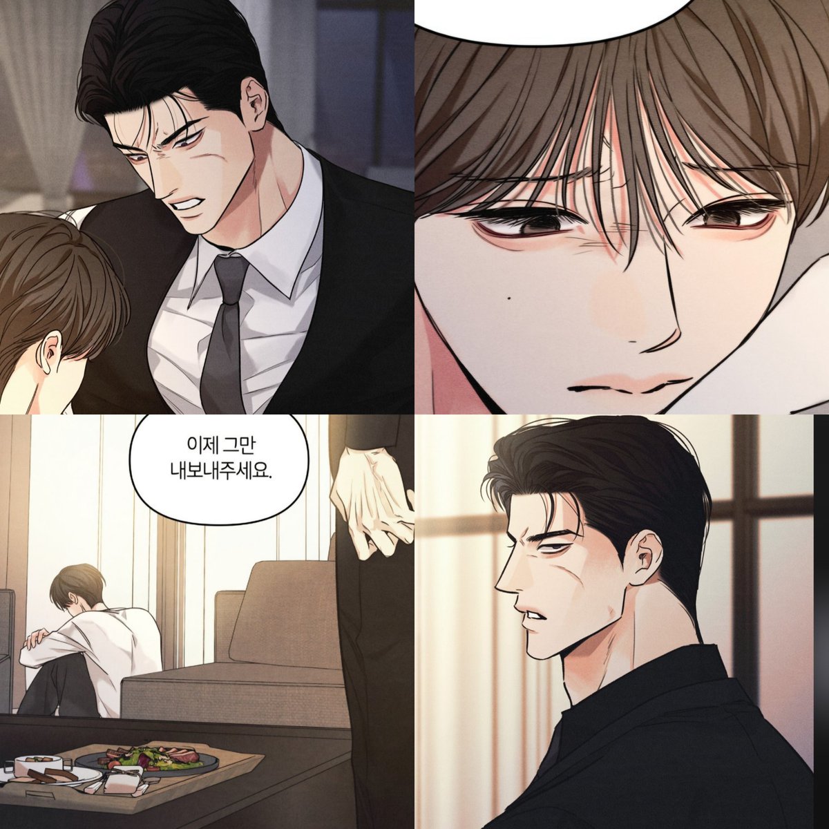 AR9197's tweet photo. Taeseo: "Do you remember how you lived before you met me? You were rambling about how you loved me &amp; now you want to leave?" 

Yeomin's friends can't get in touch with him after what happened 🥹 bc Taeseo is not letting Yeomin out of the house 😭🥹
#일간알바 #Gigoftheday https://t.co/8OMZEERf1U