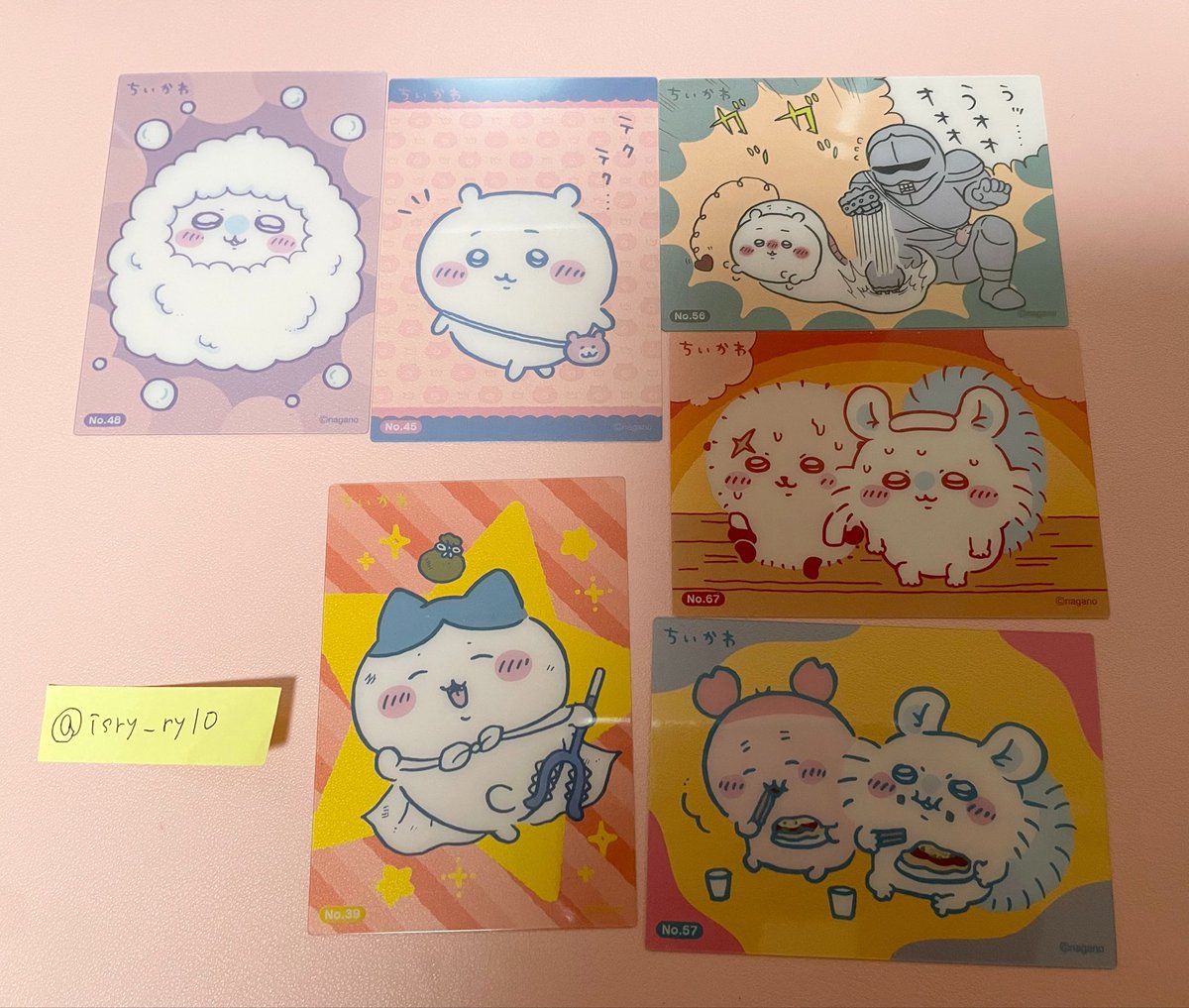 isry_ry10's tweet photo. ちいかわ クリアカードコレクション2
バラエティカード

譲 画像参照

求 ⭕️印＞うさぎ同異種

郵送での交換のみ、纏めてのお取引優先
お心あたりの方はお気軽にお声掛けください。 https://t.co/TojqGo9Hp1