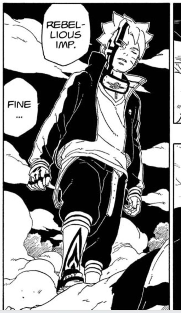 bluare_'s tweet photo. @Boltsxk Why are we acting like Boruto isn’t one of the edgiest parts to come out of Naruto. That’s like… literally his whole point 😂. If you wanna get on a MC or story for being edgy… that’s LITERALLY Boruto. Karma is just a lame version of Ichigo’s hollow powers. https://t.co/o7EtxorXoT