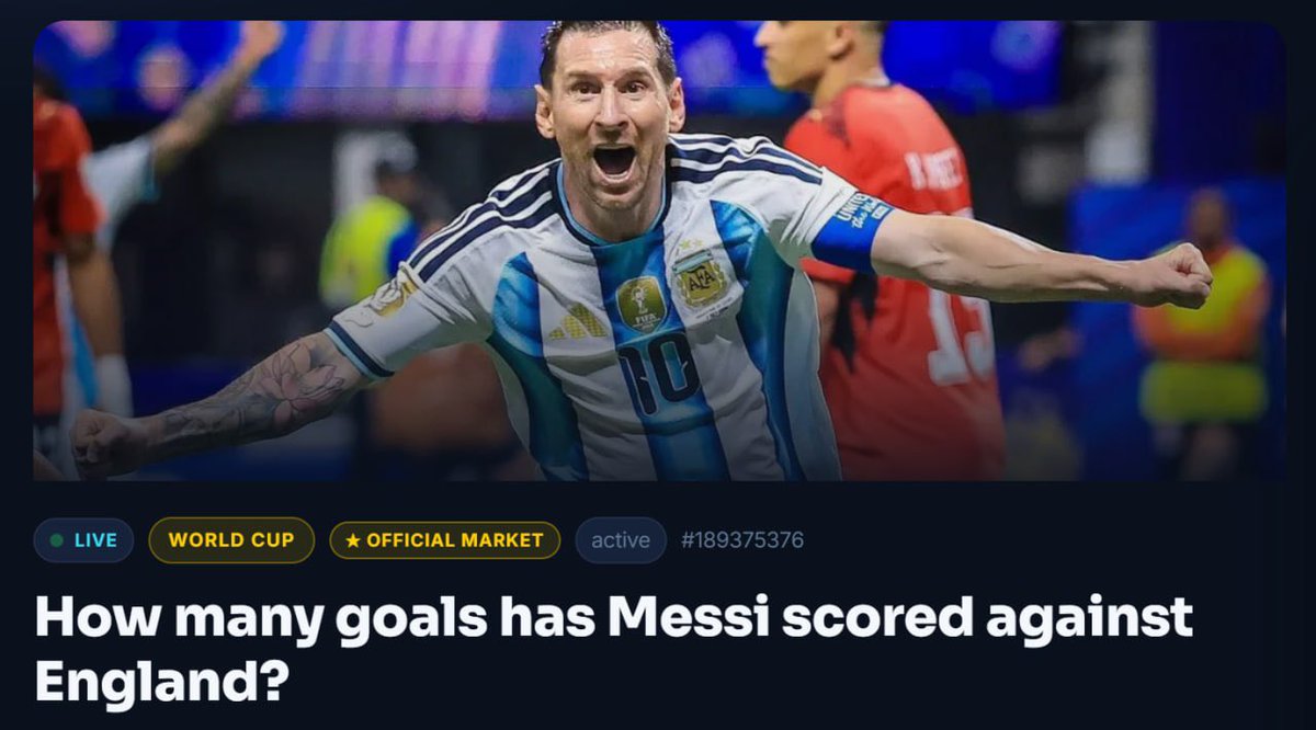dbetmarket's tweet photo. ▪️How many goals has Messi scored against England?

👇
https://t.co/wfU15sa173

#argentina  #Dbet #worldcup #prediction https://t.co/vzy5RUCgRg