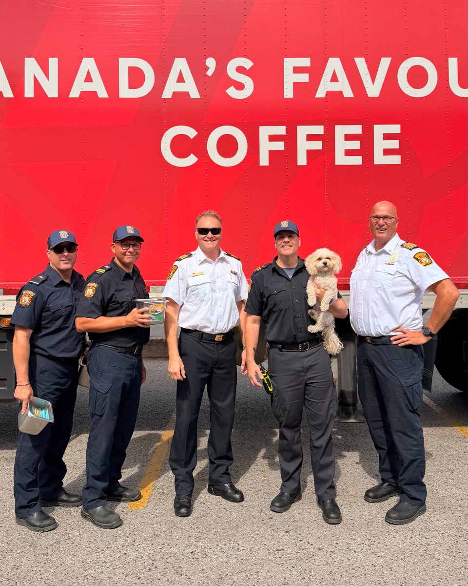 SarniaFire's tweet photo. It’s @TimHortons Camp Day!! Head to your local Tim Hortons location today and support @TimsCamps. Today @SarniaFire firefighters are helping out for a great cause, sending deserving children to summer camp. https://t.co/8xPsZ7pW4c