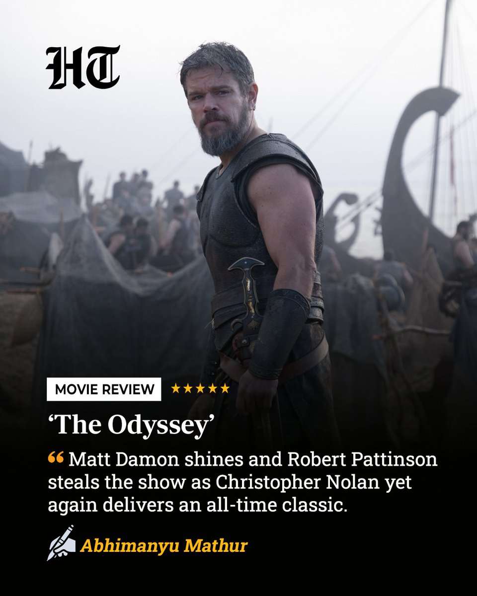 htTweets's tweet photo. There are moments in Christopher Nolan’s adaptation of Homer’s Odyssey where we, the viewers, are confronted with the horrors of the real world - the darkest, most repulsive truths that we want to turn away from. And every time we feel we have the lay of the land and can recognise the monster lurking beneath, the narrative peels back another layer, revealing who the true monsters are. To take a story that has been told and retold countless times over three millennia and give it their own touch is an unenviable task. To do so in a manner that probably even elevates some elements of the original is mind-boggling. But the master filmmaker that Christopher Nolan is, he does it. With elan. The Odyssey is just the latest film that will again spark debate about which is Nolan’s best work. It is a sprawling saga blending modern sensibilities with timeless motifs, aided by unprecedented camera work and an impeccable score. On top of that are the performances from a solid cast, some of whom have given their best work ever here.

@MadCrazyHatter_  ✍

#Odyssey #ChristopherNolan #MovieReview

Know more 🔗 https://t.co/DXgj5UOXCs