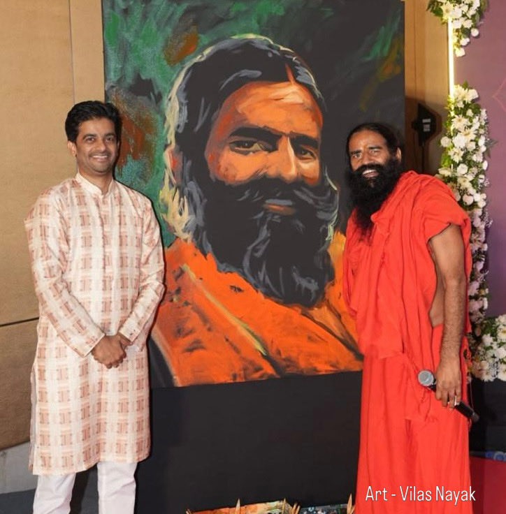 VilasNayak's tweet photo. A live portrait of Swami Baba Ramdev Ji, created in just 6 minutes & he loved it! Thank you, YPO Gurgaon, for a memorable event:)
#YPO #ypogurgaon #babaramdev #swamiramdev https://t.co/Y8pSk0G9xt