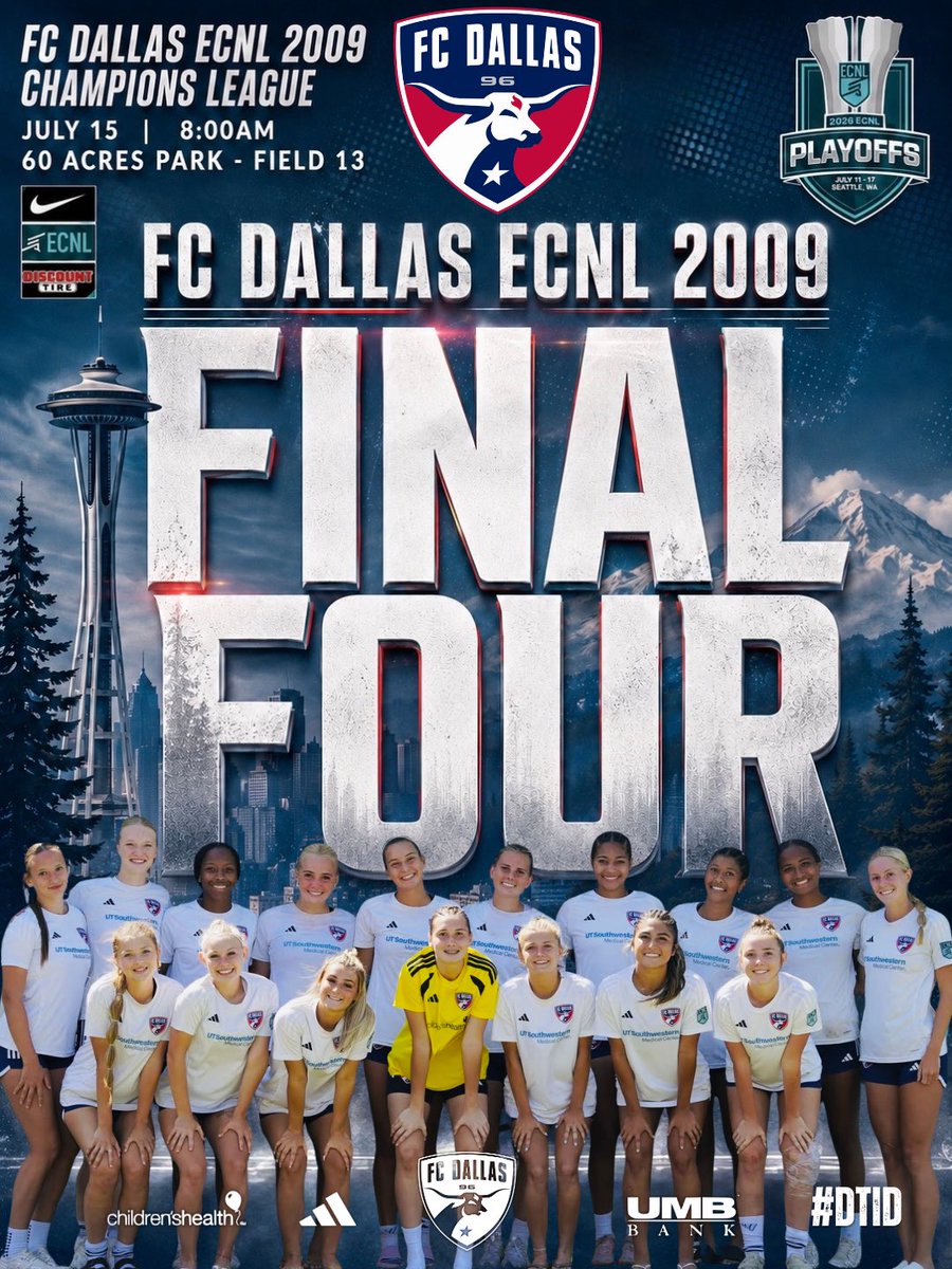 myamuniz11's tweet photo. Grateful. Blessed. Ready. 🔥
FINAL FOUR at the ECNL National Playoffs – Champions League.
Let’s go, FC Dallas! @FCDallas09gECNL @FCDGirlsECNL
#FCDallasECNL09 #ECNL #ECNLPlayoffs #ChampionsLeague #FinalFour #DTID
@PrepSoccer @TopDrawerSoccer @TheSoccerWire @ImCollegeSoccer @ImYouthSoccer @DfwSho @50_50Pod
