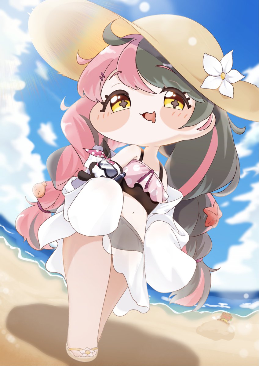 yuwanoonsen's tweet photo. 「浜辺の王なんだぁ」
＃トリッカル https://t.co/t9eWXWf11j