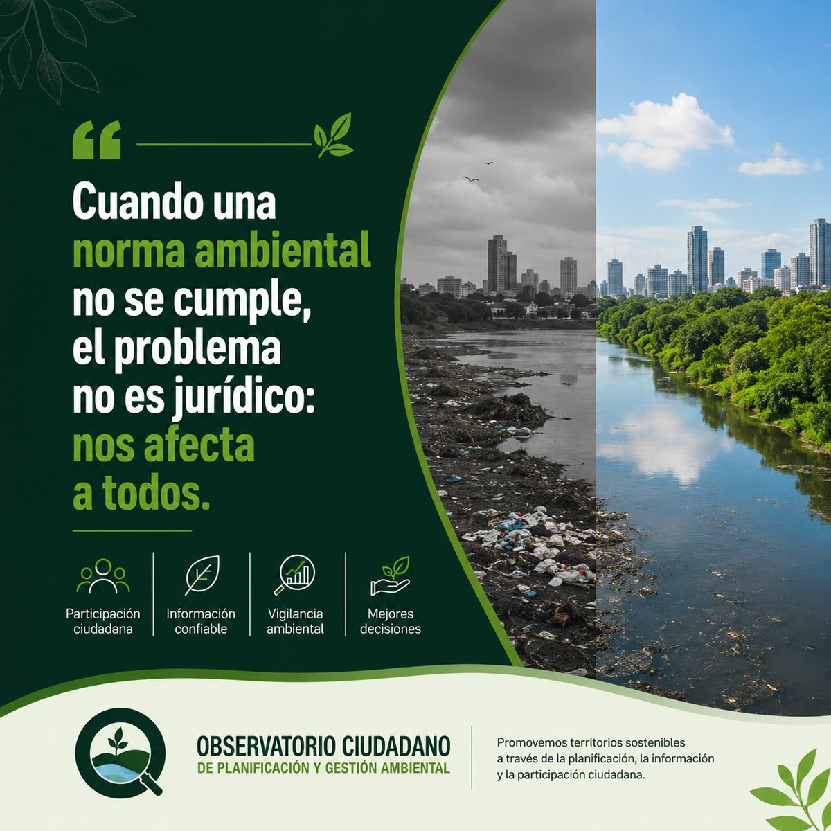 ObsCiudadanoEcu's tweet photo. Las normas existen para proteger a las personas y al territorio. Cuando no se cumplen, las consecuencias trascienden lo legal: afectan la salud,la calidad de vida y el desarrollo sostenible de las ciudades.
Promovemos una gestión basada en evidencia, planificación y participación https://t.co/fTptg8PhWN