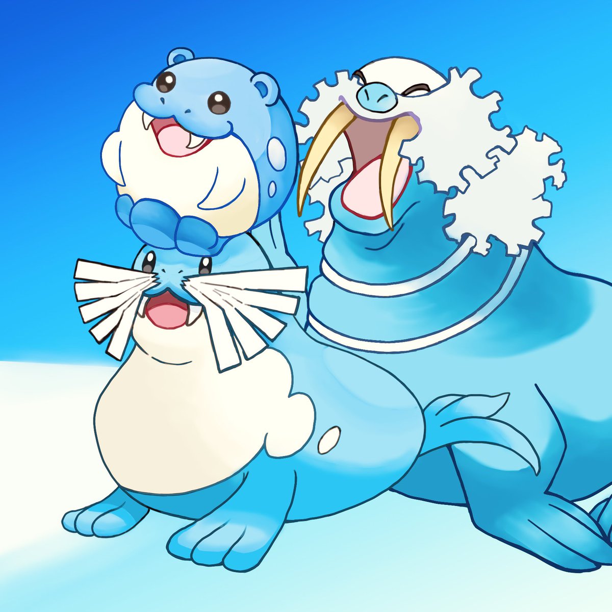 DrPonyrainbow's tweet photo. I want to spend time with those Pokémon in summer ❄️🦭
#Pokemonartㅤ #fanart #ポケモンイラスト #seal https://t.co/HpHNqSuXIr