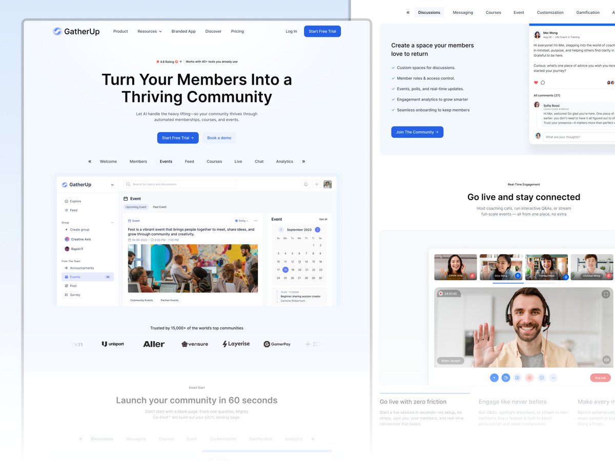 Flexbuildr's tweet photo. your community platform's landing page has 8 seconds to convince someone to join before they close the tab.
we make sure it gets the job done. Built in @framer https://t.co/V6lpQiEYnC