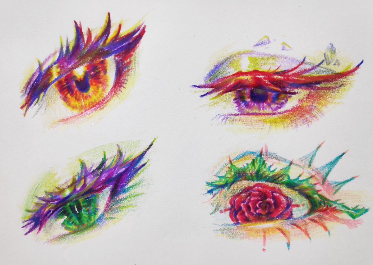 alienheadx54's tweet photo. 눈 연습.
#그림 #일러스트 #낙서 #색연필 #눈 https://t.co/dBdadvAFn5
