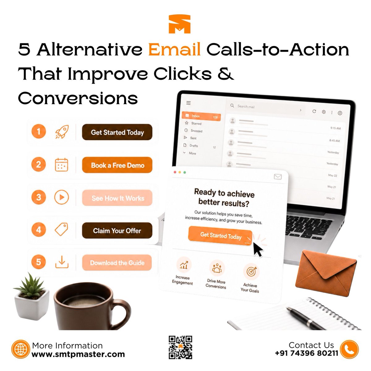 smtpmaster's tweet photo. 🚀 Better CTAs can turn email readers into customers.
Discover 5 powerful alternatives to generic phrases like “Click Here” and “Learn More” to increase clicks, engagement, and conversions.
👉 Read more: https://t.co/CraBKhGyLh
#EmailMarketing #CallToAction #Email #SMTPMaster https://t.co/xFjMDRWsvc