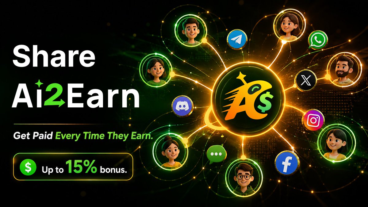 AI2Earn_xyz's tweet photo. 🚀 Turn Your Network Into Extra USD with AI2Earn!

❤️Invite your friends to join AI2Earn, and unlock ongoing bonus rewards from their task earnings. 
The more active referrals you have, the more you earn:💵 6–10 active referrals: 5% bonus
💵 11–30 active referrals: 10% bonus
💵 31+ active referrals: 15% bonus

Open Invite & Earn, copy your referral link, and start building your earning network today. 👉🔗https://t.co/9ksFcoSs0i

🔥Share more. Grow faster. Earn more USD.
#AI2Earn #EarnUSD #ReferralBonus #AIAgent